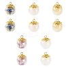 10 Pcs Natural Citrine & Amethyst & Rose Quartz & White Jade & Lapis Lazuli Pendants PALLOY-TA00205-3
