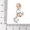 Brass Pendants with Cubic Zirconia European Beads KK-Q015-01F-2