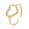 Ion Plating(IP) 304 Stainless Steel Open Heart Cuff Ring for Women RJEW-C025-23G-1