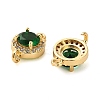 Brass Pave Cubic Zirconia Connector Charms KK-D093-09G-04-2