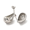 Brass with Cubic Zirconia Stud Earrings EJEW-G381-02P-2