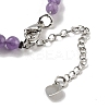Natural Amethyst Round & Synthetic Non-magnetic Hematite & White Shell Beaded Bracelets for Women BJEW-K251-02F-4