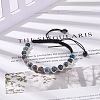 Round Natural Apatite Braided Bead Bracelet BJEW-TA00106-5