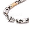 PVD Vacuum Plating 201 Stainless Steel Bar Link Chain Bracelets STAS-E160-01GP-3