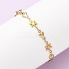 Flower & Heart 304 Stainless Steel Link Bracelets for Women BJEW-F524-06A-G-2
