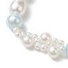 Glass Shell Pearl & ABS Plastic Imitation Pearl Beaded Bracelets for Women BJEW-JB10597-3