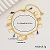 Elegant Brass Hollow Heart & Plastic Blue Faceted Cone Pendant Anklets for Women Vacation and Daily Wear DO5106-7