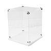 (Defective Closeout Sale: Slight Damage) Transparent Acrylic Minifigures Display Cases with White Base ODIS-XCP0001-32-4