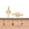 Brass Pave Clear Cubic Zirconia Connector Charms KK-H524-14G-3