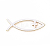 (Defective Closeout Sale: Scratched)Waterproof 3D Jesus Fish with Cross ABS Plastic Self Adhesive Stickers AJEW-XCP0002-04-2