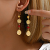 Tassel Coin Brass Hoop Earrings XE5575-4