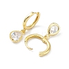 Teardrop Rack Plating Brass Cubic Zirconia Hoop Earrings EJEW-K245-23G-2