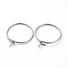 316 Surgical Stainless Steel Hoop Earring Findings STAS-J025-01G-P-P-2