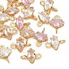 SHEGRACE Brass Pave Cubic Zirconia Horse Eye Connector Charms XGRQ2O297-436G-1