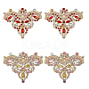 4Pcs 2 Colors Flower Alloy Rhinestones Appliques DIY-FH0006-98-1