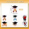 12Pcs 6 Styles Graduation Theme Silicone Focal Beads SIL-SZ0001-74-2