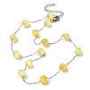 304 Stainless Steel Cat Eye Round Beads Handmade Chain Necklaces for Women NJEW-C073-01P-03-4