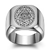 The Seven-Pointed Star Pattern 304 Stainless Steel Finger Rings FS-WGB7142-10-1