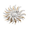 Sunflower Alloy Rhinestone Brooches for Backpack ClothesDouble  LS-PALLOY-D361-12GP-2