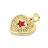 Brass Pave Clear Cubic Zirconia Pendants KK-G554-06G-01-2