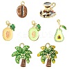 7Pcs 7 Styles Alloy Enamel Pendants ENAM-CJ0007-38-1