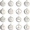 32Pcs 8 Style 304 Stainless Steel Charms STAS-BC0002-99-1