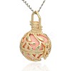 Golden Tone Brass Hollow Round Cage Pendants LS-KK-J236-08G-2