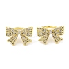 Brass Micro Pave Clear Cubic Zirconia Cuff Earrings for Women EJEW-I305-22G-1