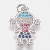 Brass Micro Pave Cubic Zirconia Pendants KK-I614-062-2