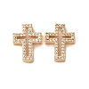 Brass Micro Pave Clear Cubic Zirconia Charms KK-Z112-33G-1