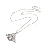 Alloy Moth Pendant Necklace NJEW-G056-07AS-3