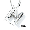 Brass Pave Clear Cubic Zirconia Shiny Balloon Letter Pendant Necklaces IT0451-10-1