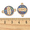 Alloy Micro Pave Colorful Cubic Zirconia Holy Virgin Mary Connector Charms with Enamel FIND-Z061-06G-02-3