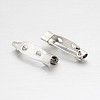 Iron Brooch Pin Back Safety Catch Bar Pins with 2 Holes IFIN-A171-04B-1