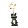 Frog Metal Name Card Holder AJEW-G029-03-1