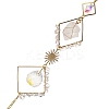 Iron Rhombus & Natural Quartz Crystal Suncatchers HJEW-F025-04G-03-2