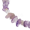Natural Amethyst Chip & Glass Beaded Anklets AJEW-AN00682-02-3