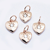 Brass Micro Pave Cubic Zirconia Charms LS-RB-I078-67RG-NR-1