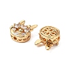 Brass Micro Pave Cubic Zirconia Beads KK-A259-07G-2