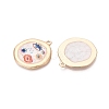 Printed Alloy Enamel Pendants ENAM-N071-10G-3