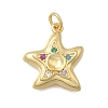 Brass Micro Pave Cubic Zirconia Pendants KK-D431-021B-02G-1