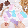 3 Bags 3 Colors Easter Theme Wooden Pendant Decorations HJEW-OC0001-32-3