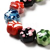 Handmade Printed Porcelain Beads PORC-F005-02-6