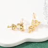 Girl Brass Micro Pave Clear Cubic Zirconia Stud Earrings EJEW-A150-01G-2