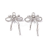 Brass Micro Pave Clear Cubic Zirconia Pendants KK-S376-17B-P-1