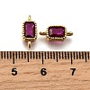 Real 18K Gold Plated Brass Micro Pave Cubic Zirconia Links Connectors ZIRC-L100-009G-08-3