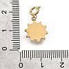 304 Stainless Steel Pave Natural Carnelian(Dyed & Heated) Sun Pendant Decoration STAS-H202-50G-3