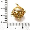 Rack Plating Brass Micro Pave Cubic Zirconia Bead Cage Pendants KK-M313-12G-01-3