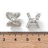 Brass Micro Pave Clear Cubic Zirconia Beads CU-CBA9FFD-09P-2