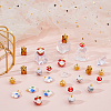 24Pcs 6 Styles Porcelain Pendants PALLOY-FH00169-4
